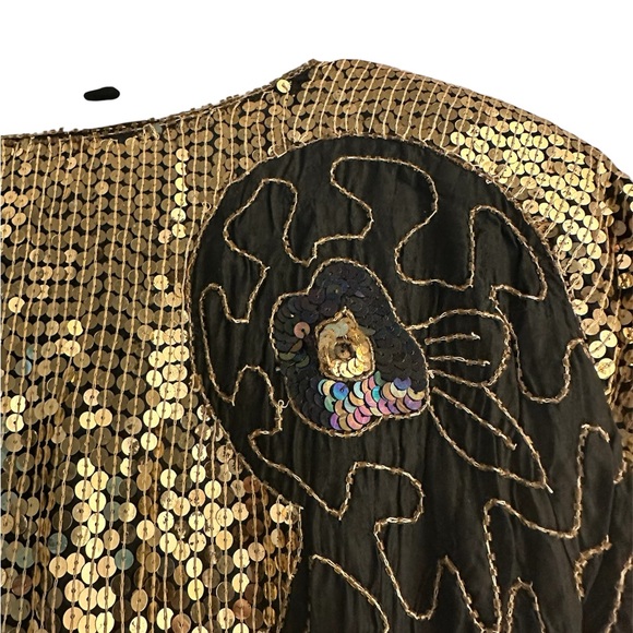 Nina Couture Vintage Silk Sequin Blouse- Small - Picture 4 of 5